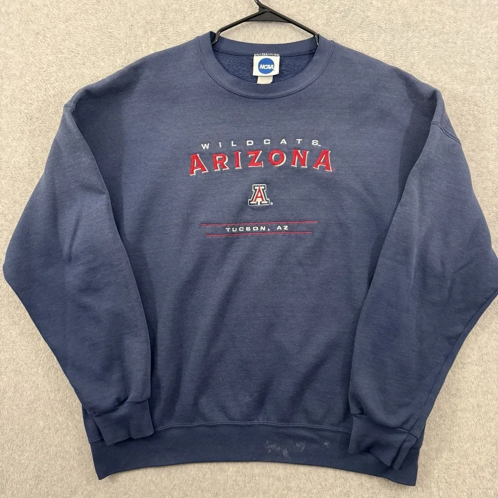 Arizona Wildcats Sweatshirt Men 2XL Blue Vintage Crewneck Embroidered Tucson AZ